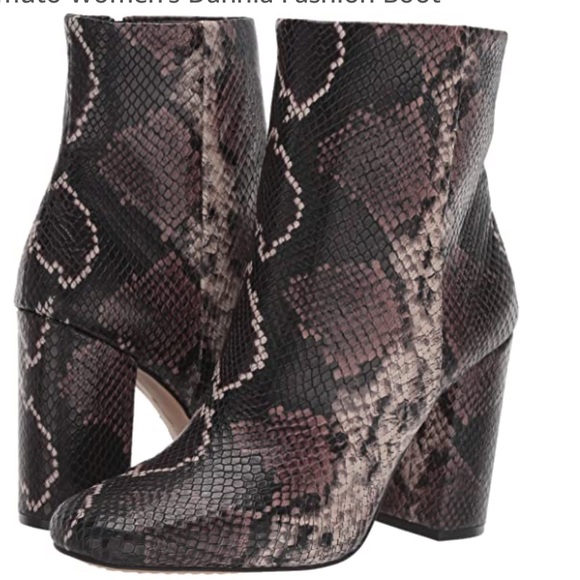 Vince Camuto Leather Snake Heeled Ankle Boots NEW - Picture 2 of 8